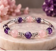 Heart Armor Mixel Bracelet (Madagascar Rose Quartz + Black Tourmaline)